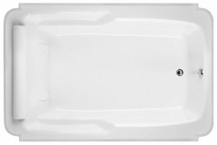 Atlandia Wide Tub with Decorative Rim, Rolled Neck Pillow