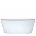 Modern Oval Freestanding Bath, Center Side Drain, Curving Rim