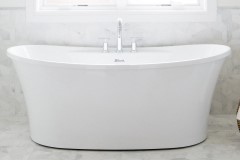 Studio Breanne Freestanding Double Slipper, Center Side Drain, Raised Backrests