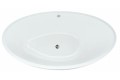 Oval Bathtub with Clean Lines, Curving Rim, End Drain