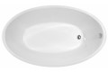 Oval Bathtub with Clean Lines, Curving Rim, End Drain