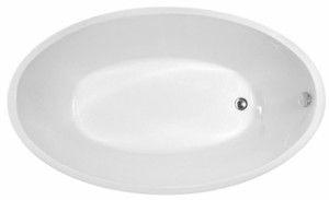 6036 Simple Oval Bathtub with Thin Rim, End Drain