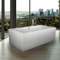 Modern Rectangle Freestanding Tub, Flat Skirts, Boxy Design