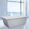 Modern Rectangle Freestanding Tub with Hidden Drain