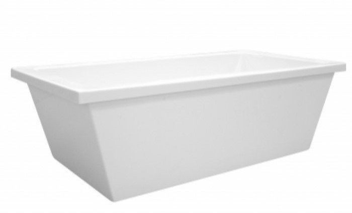 Rectangle Freestanding Tub with Angled Sides, Flat Rim