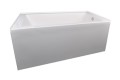 Modern Alcove Tub, Flat Panel Skirt, Tile Flange