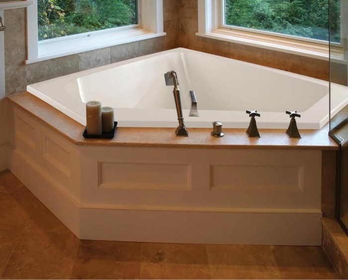 Courtney Triangle Tub Installed as a Drop-in