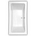 Rectangle Bath, Center Side Drain, Curving Interior Sides, Decorative Rim