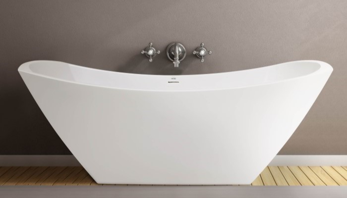 Rectangle Freestanding Bath with Curving Rim