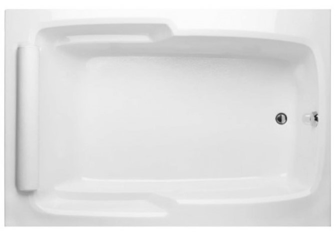 Rectangle, End Drain, Roll Pillow, Soaking Tub