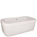 Oval Freestanding Tub, Wide Flat Rim, Center Side Drain