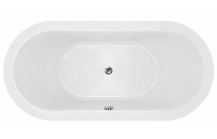 Oval, Center Drain Soaker Tub, Flat Rim