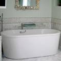 Oval Freestanding Tub, Flat Overlapping Rim