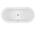 Estee Top View, Oval Bath with Flat Rim, Center Drain