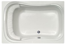 Fantasy Rectangle Bathtub, Raised Neck Pillows, Center Side Drain