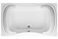 Rectangle Bathtub with 2 Curving Pillows, Center Side Drain, Oval Bathing Area