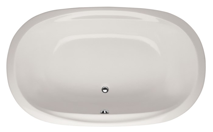 Oval Bath with Center Side Drain, Flat Rim with Indented Areas