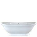Traditional Oval Freestanding Bath with Pedestal Base, Curving Rim