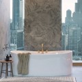 Freestanding Oval Bath Shown in Gloss, Modern Lines and Slightly Raised Backrests