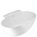 Oval Freestanding Bath, Center Side Drain, Side Shelf