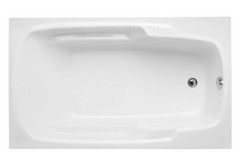 Isabella Rectangle Bath, Oval Interior, Armrests, End Drain