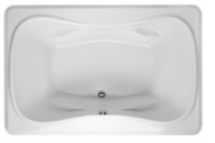 Jennifer Rectangle Bathtub, Center Side Drain, Armrests, Raised Backrests