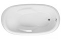 Oval Bathtub with Rolled Rim, Armrests, End Drain