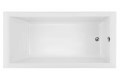 Modern, Rectangle Bathtub with End Drain, Flat Rim