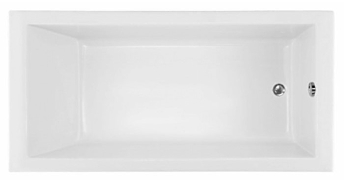 Modern, Rectangle Bathtub with End Drain