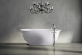 Oval Freestanding Bath with a Curving Lip, Recessed Pedestal Base