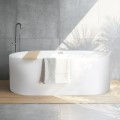 Freestanding Oval Bath with Straight Sides, Flat 1.5 Inch Rim