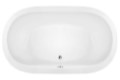 Modern Oval Tub with Flat Rim, Center-Side Drain