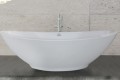 Curving, Oval Freestanding Bath with Pedestal Base, Slightly Raised Back Rests