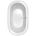 Modern Oval Tub, Center Side Drain, Wide Flat Rim