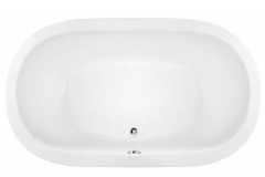 Lorraine Oval Tub, Center Side Drain, Modern Wide Rim