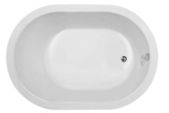 Malia Oval Tub, End Drain, Modern Flat Rim