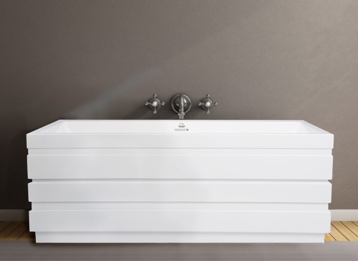 Rectangle Bathtub with Linear Skirt Design