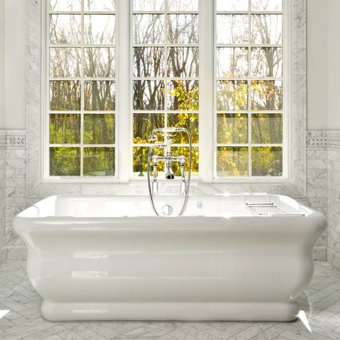 Rectangle Tub with Curving, Sculpted Sides