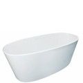 Oval Freestanding Tub, Center Side Drain, Angled Sides, Flat Rim