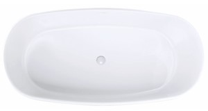 Top View - Center Drain, Modern Slotted Overflow