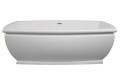 Freestanding Rectangle Bath with Modern Pedestal Base & Flat Rim