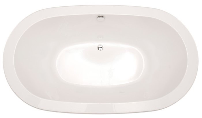 Oval Tub with Center - Side Drain, Flat Rim