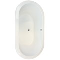 Oval Tub with Modern Flat Rim and Center Side Drain