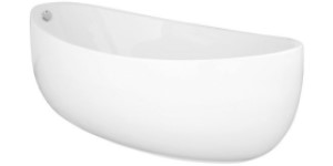 Oval End Drain Freestanding Bath, Thin Rim