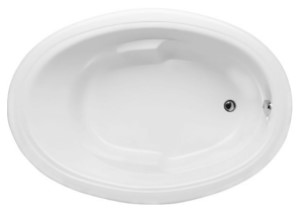 Hydro Systems Ovation Oval Tub with Decorative Rim, Armrests, End Drain