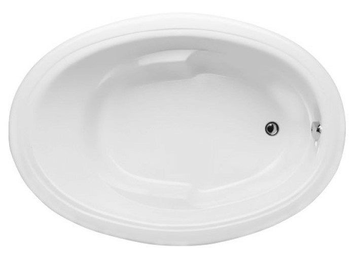 Oval Tub with Decorative Rim, Armrests, End Drain