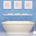 Freestanding Tub with Rounded Corners and Curving Sculpted Sides