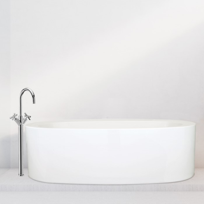 Modern Oval Freestanding Tub with Straight Sides