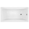 End Drain Tub, Rectangle Bathtub with Curved Sides