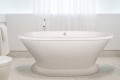 Oval Floor Freestanding Tub with Wide, Curving Pedestal Base